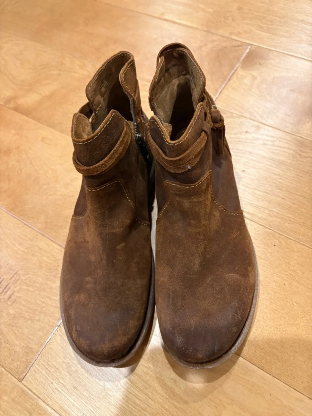 Born Tarkiln distressed brown suede ankle booties western sz 40-41 10